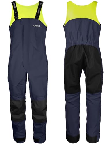 Navis Marine Herren Küsten Segeln Latzhose - Wasserdicht, 3-Lagen, Langlebig, Hi-Vis Latzhose Set (Marine, XX-Large) von Navis Marine