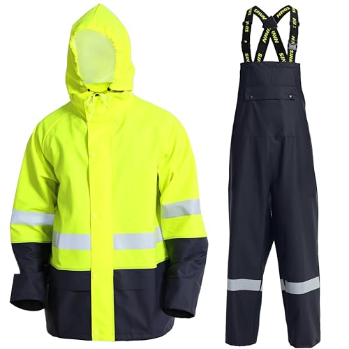 Navis Marine regenanzug herren wasserdicht-3-teilig Arbeitskleidung für Outdoor Bau&Industrie WS-003(YL,L) von Navis Marine