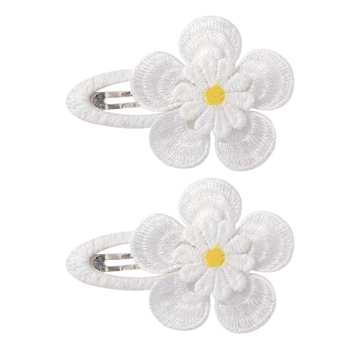 2 Stück Stoff-Haarspangen, Kinder-Haarschmuck, Blumen-Haarspangen, Kinderhaarspangen, leicht, für kleine Mädchen, Haarspangen von Navna