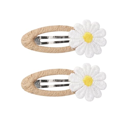 2 Stück Stoff-Haarspangen, Kinder-Haarschmuck, Blumen-Haarspangen, Kinderhaarspangen, leicht, für kleine Mädchen, Haarspangen von Navna