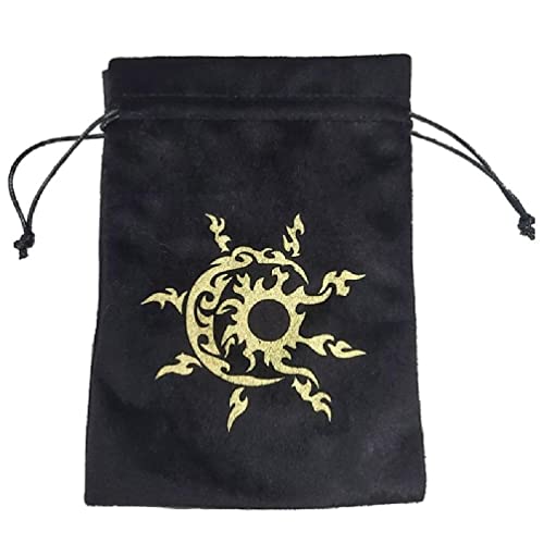 Navna Mini Kordelzug Tasche Biber Schmuck Würfel Brettspiel Karten Tasche Hochzeit Geschenke Verpackung Tarot Aufbewahrungstasche Okkulte Lieferungen Tarot Tasche, Schwarz von Navna