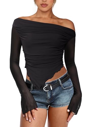 Navneet Damen Netzoberteil Sexy Mesh Off Shoulder Oberteil Netz Shirt Durchsichtig Top Langarm Party Festival Schwarz M Navneet Damen Netzoberteil Sexy Mesh Off Shoulder Oberteil Netz Shirt Durchsichtig Top Langarm Party Festival Schwarz M von Navneet