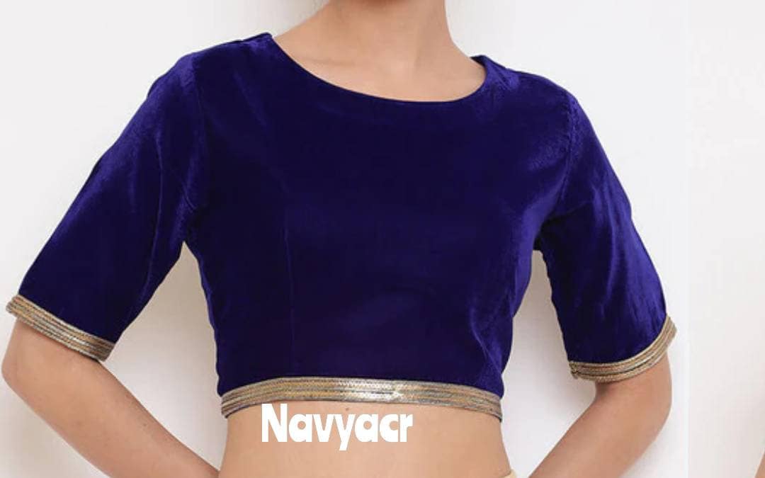 Schöne Blaue Samt-Bluse, Saree-Bluse, Bluse Für Saree, Handgemachte Bluse, Ready To Wear Frauen von NavyacrByNavyastones