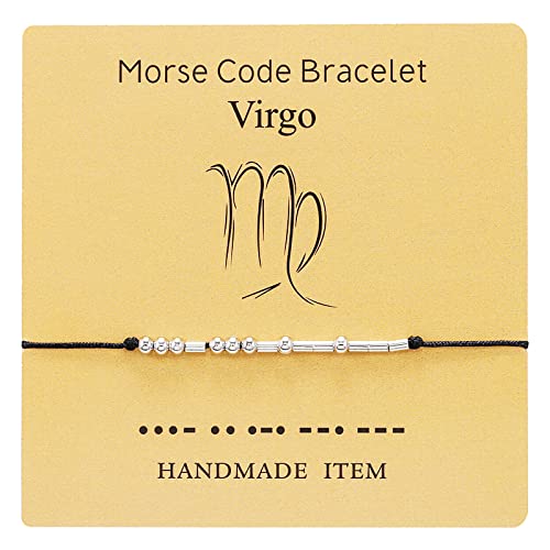 Nawcoy Morsecode-Armbänder für Damen, 12 Sternzeichen-Astrologie-Armband, verstellbarer Strang, Morsecode-Armband für Schwester, 4 UK, Kupfer, Kupfer Nawcoy Morsecode-Armbänder für Damen, 12 Sternzeichen-Astrologie-Armband, verstellbarer Strang, Morsecode-Armband für Schwester, 4 UK, Kupfer, Kupfer von Nawcoy