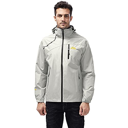 Naxxramas Herren wasserdichte Leichte Softshelljacke Outdoorjacke Windjacke Funktionsjacke (weiß,S) von Naxxramas