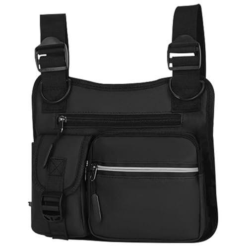 Nayubo Sport-Brusttasche für Männer Damen Laufweste Tasche Outdoor-Brusttasche mit Handytasche Leichter Crossbody-Rucksack zum Wandern Radfahren Reisetraining (Schwarz) von Nayubo