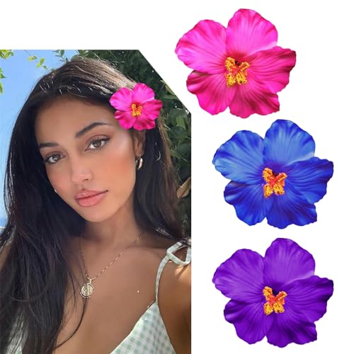 Nayyana 3 Stück Hawaii-Blumen-Haarspangen für Frauen, Plumeria-Hibiskus-Haarspange, Haarspangen, hawaiianische Blumen-Haarspangen, künstliche Blumen-Clips für Urlaub, Farben 2 Nayyana 3 Stück Hawaii-Blumen-Haarspangen für Frauen, Plumeria-Hibiskus-Haarspange, Haarspangen, hawaiianische Blumen-Haarspangen, künstliche Blumen-Clips für Urlaub, Farben 2 von Nayyana