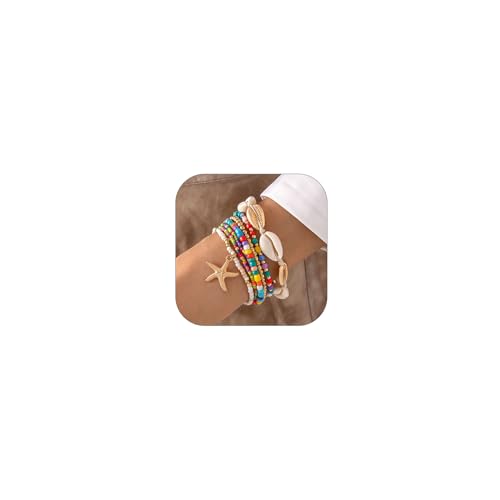 Nayyana 7 Stück Muschel-Armbänder für Frauen, Boho-Mehrschicht-Perlenarmbänder, Muschel-Armbänder, Seestern-Armbänder, Strand-Armbänder, Schmuckzubehör für Frauen - Mehrfarbig Nayyana 7 Stück Muschel-Armbänder für Frauen, Boho-Mehrschicht-Perlenarmbänder, Muschel-Armbänder, Seestern-Armbänder, Strand-Armbänder, Schmuckzubehör für Frauen - Mehrfarbig von Nayyana