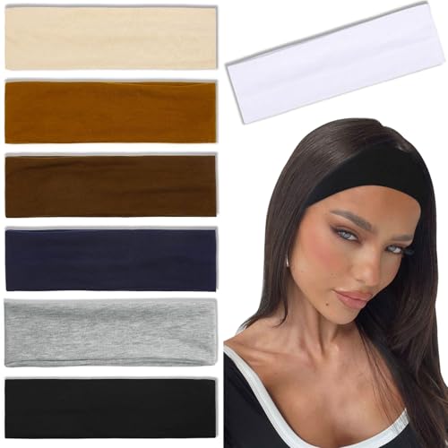 Nayyana 7 Stück Stirnbänder für Damen, rutschfest, trendige Damen-Stirnbänder, elastische Haarbänder, Haar, Workout, Schweiß, weiches, Baumwolltuch-Stirnband, Farbe 2 Nayyana 7 Stück Stirnbänder für Damen, rutschfest, trendige Damen-Stirnbänder, elastische Haarbänder, Haar, Workout, Schweiß, weiches, Baumwolltuch-Stirnband, Farbe 2 von Nayyana