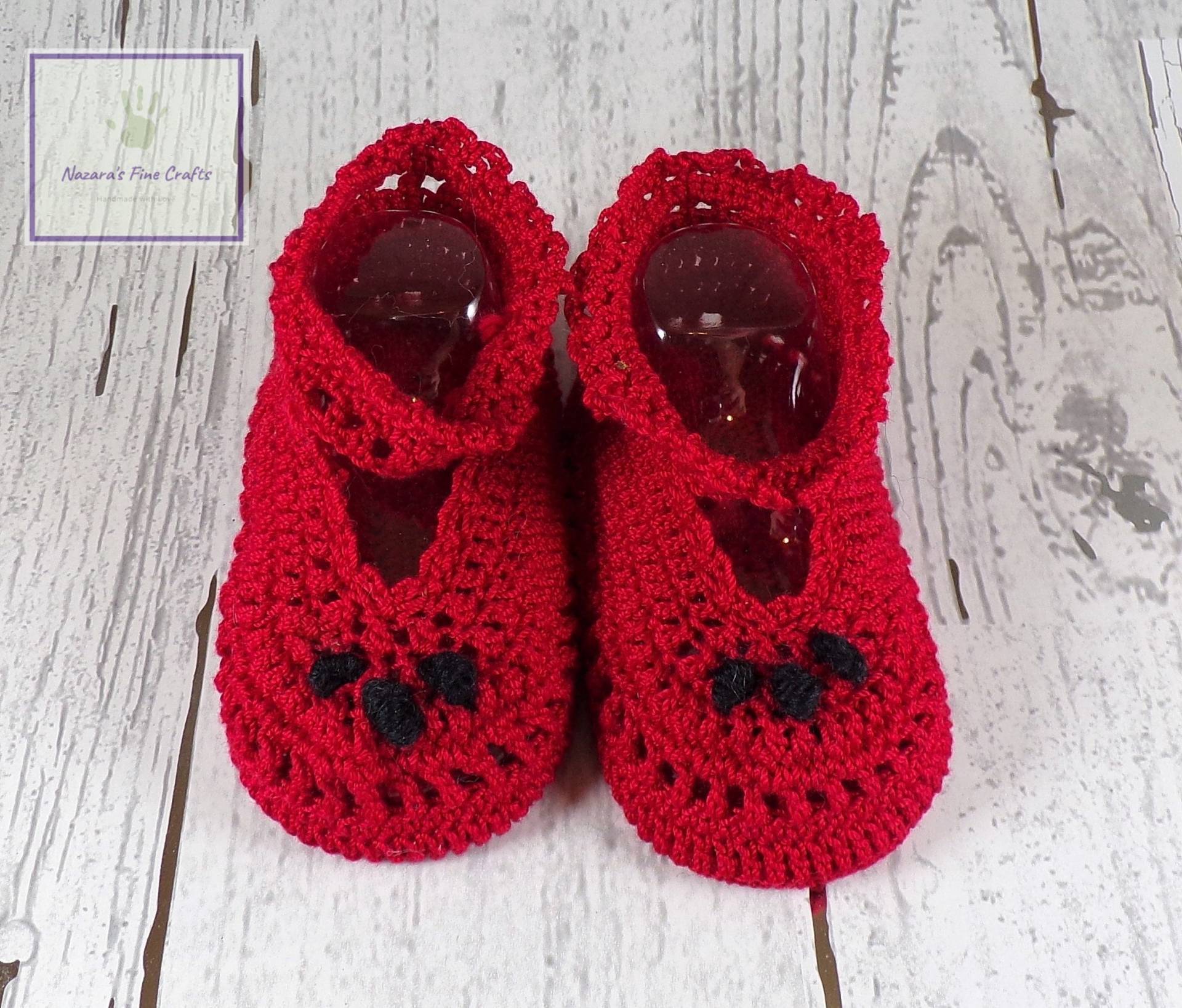 6-12 Monate Häkeln Wassermelone Baby Booties von Nazarasfinecrafts