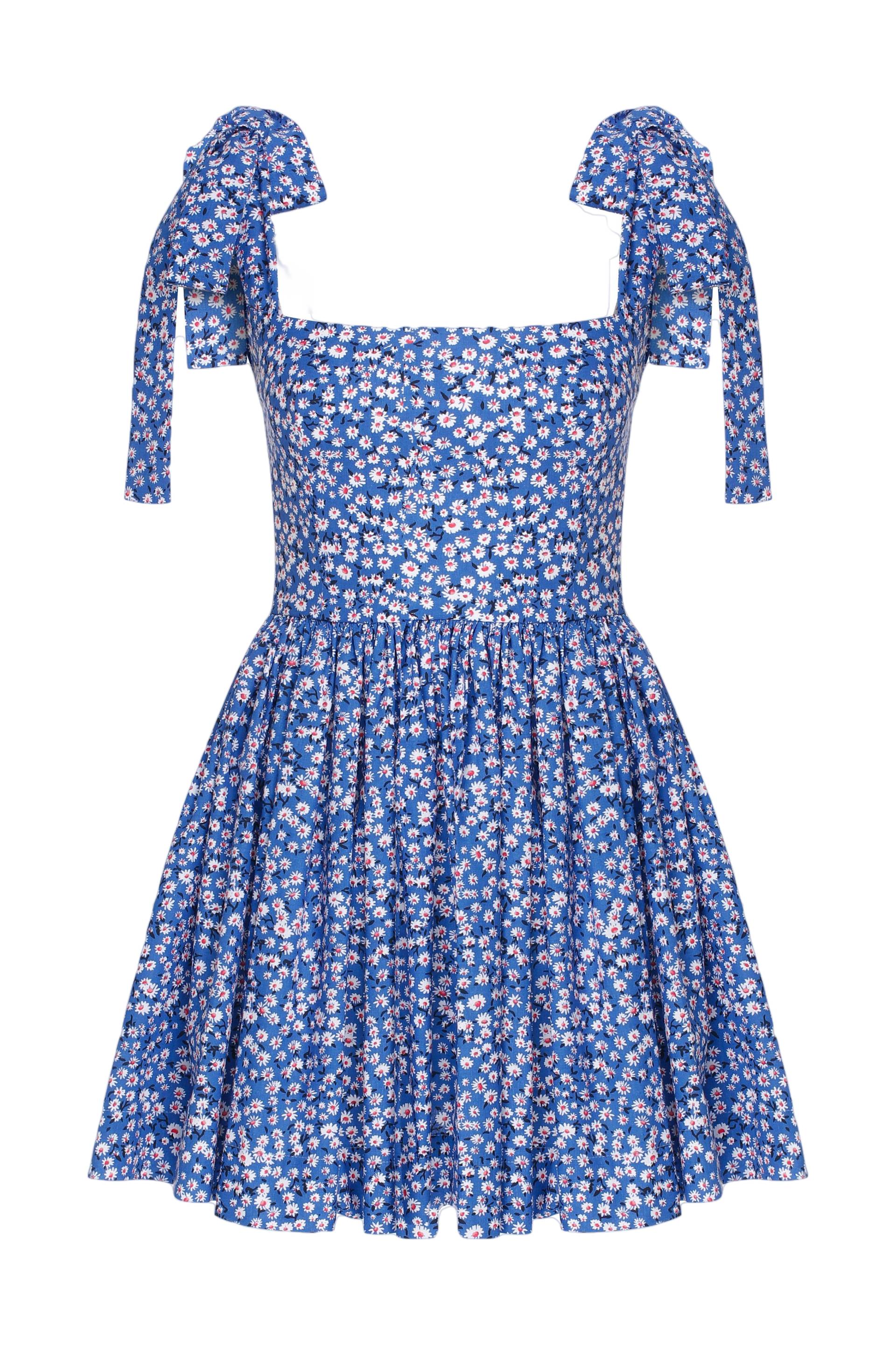 Nazli Ceren | Audree Floral Print Poplin Mini Dress in Azure Blue | Women's Blue Mini dresses Nazli Ceren | Audree Floral Print Poplin Mini Dress in Azure Blue | Women's Blue Mini dresses von Nazli Ceren