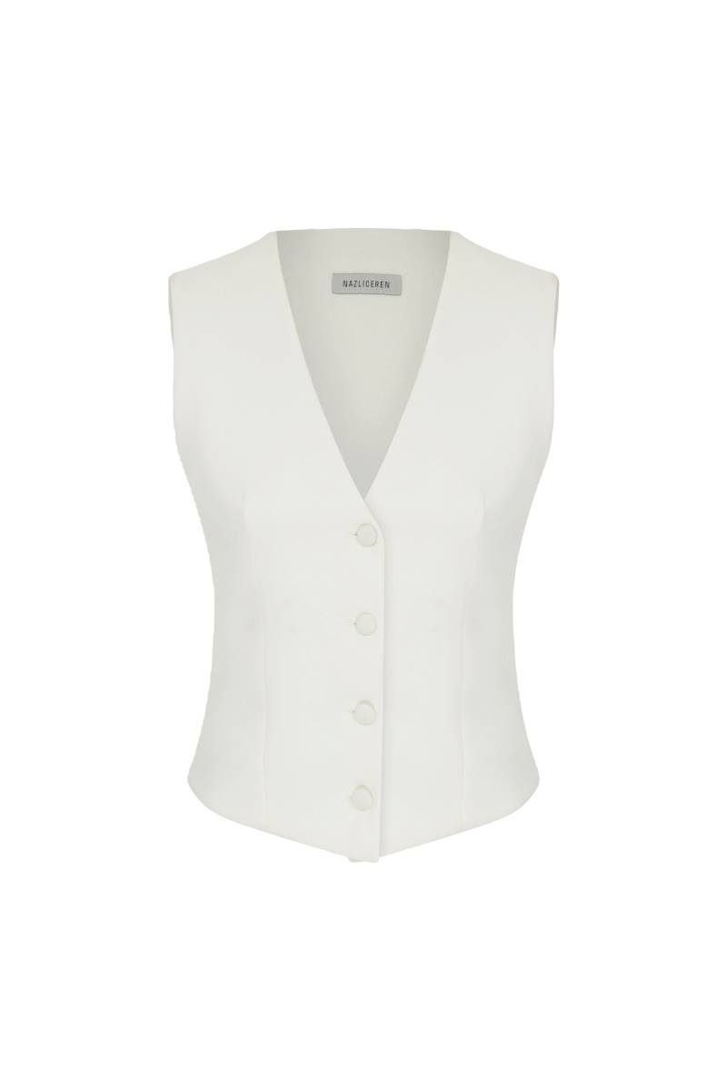 Nazli Ceren | Brita Vest in Blanche | Women's White Vests von Nazli Ceren