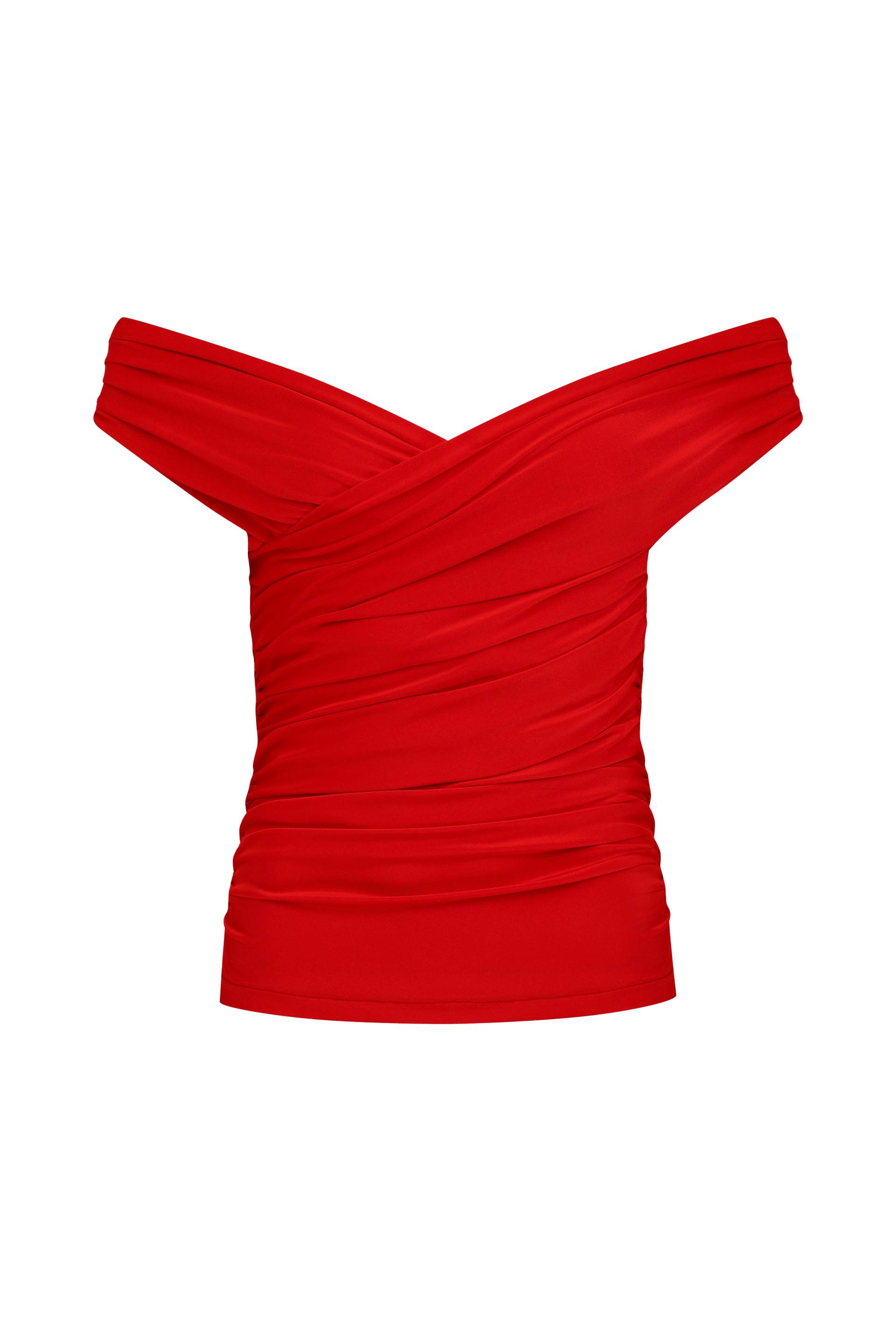 Cheri Blouse In Fiery Red - Red - XS - Nazli Ceren - Blouses Cheri Blouse In Fiery Red - Red - XS - Nazli Ceren - Blouses von Nazli Ceren