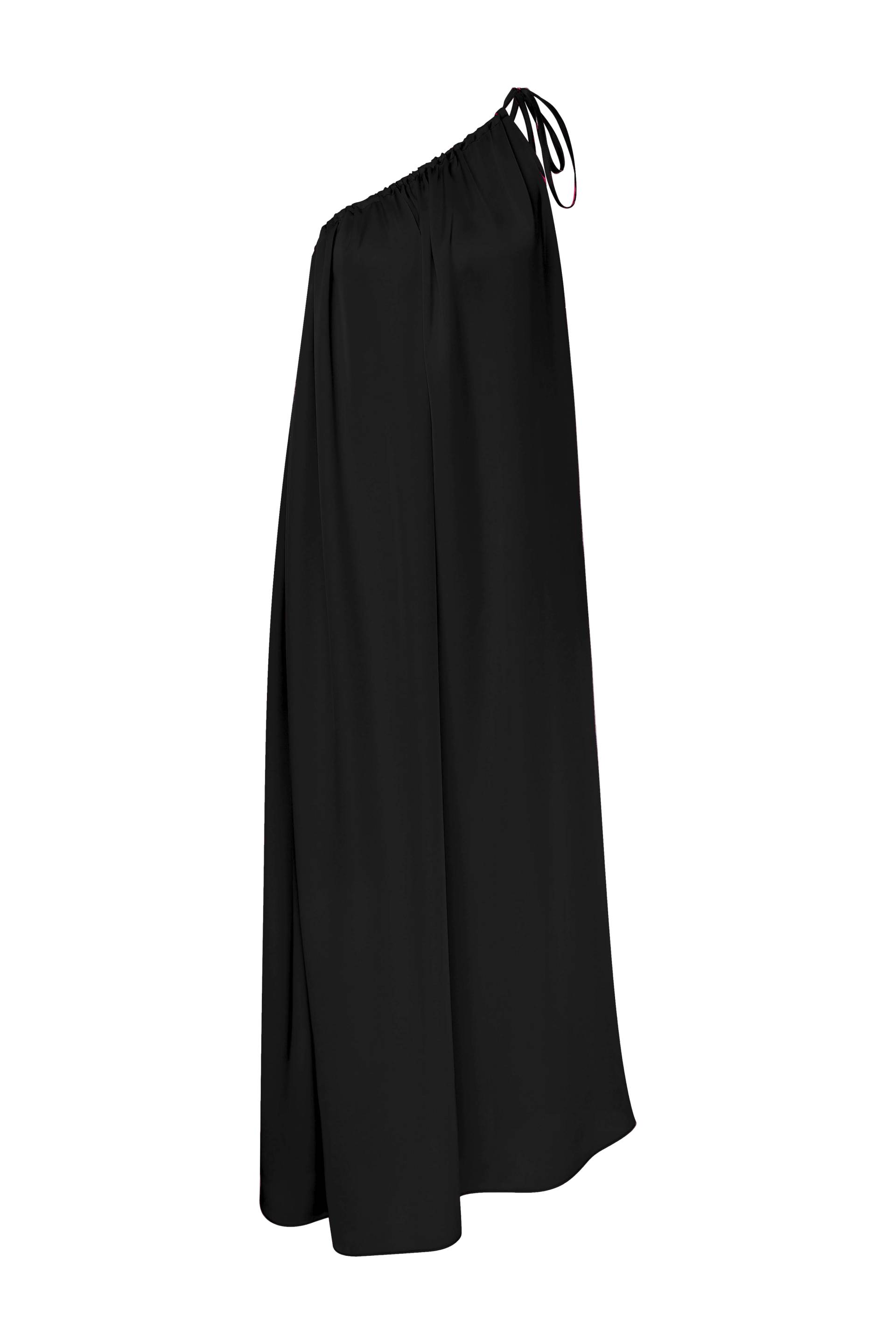 Chrissy One-Shoulder Maxi Dress in Black von Nazli Ceren