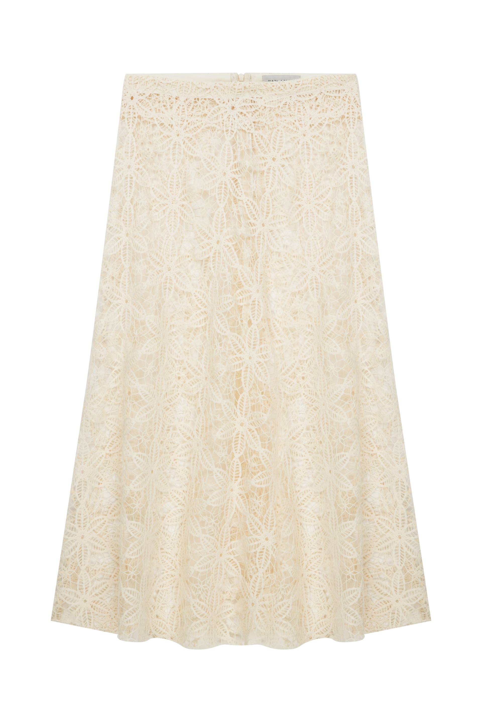 Clea Crochet Midi Skirt in Pear Sorbet von Nazli Ceren