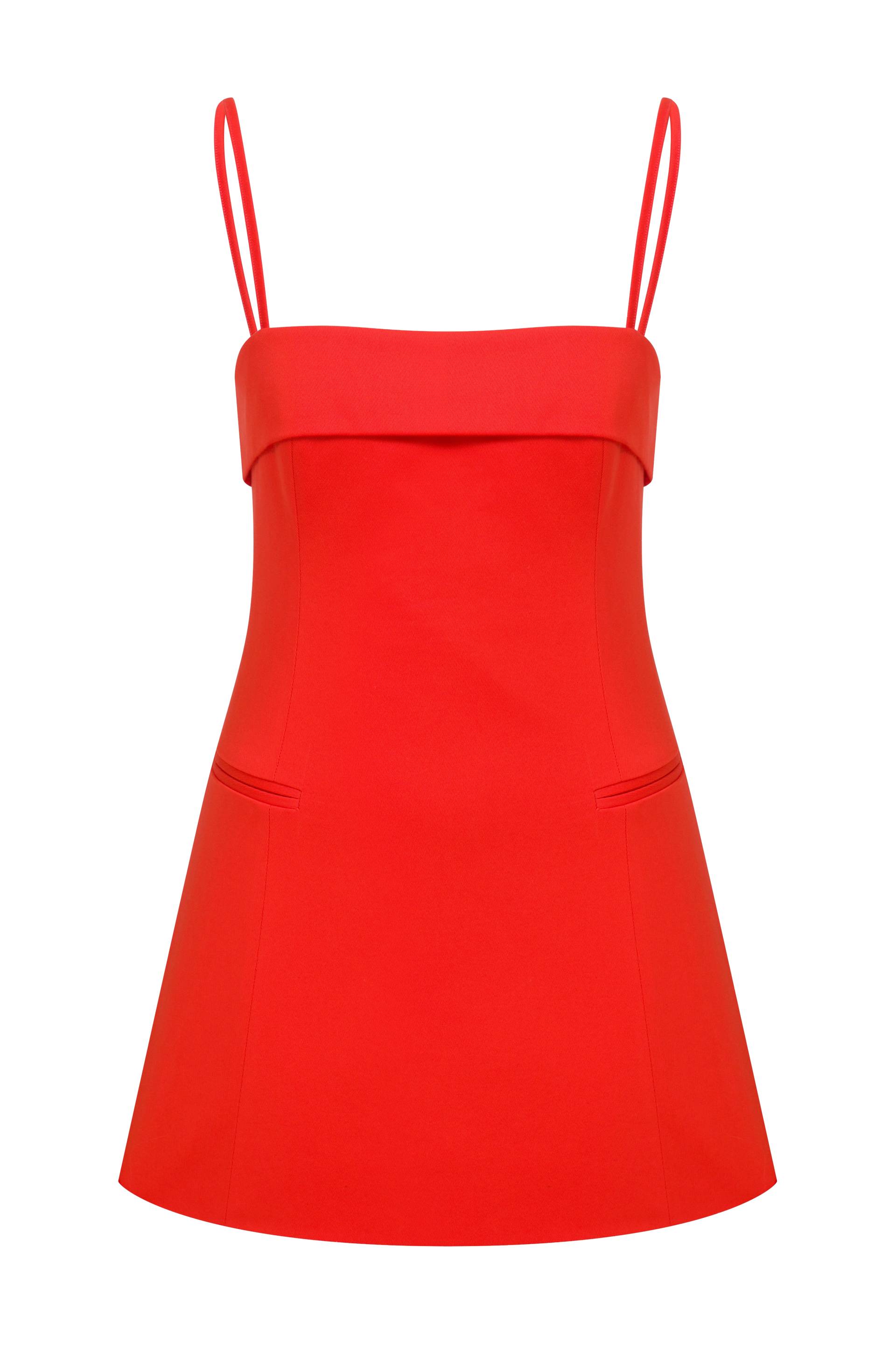 Gaia Cotton Mini Dress in Tangerine von Nazli Ceren