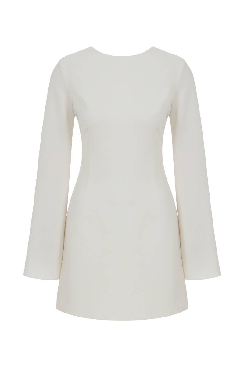 Nazli Ceren | Ira Tie-Back Crepe Mini Dress in Blanche | Women's White Mini dresses von Nazli Ceren