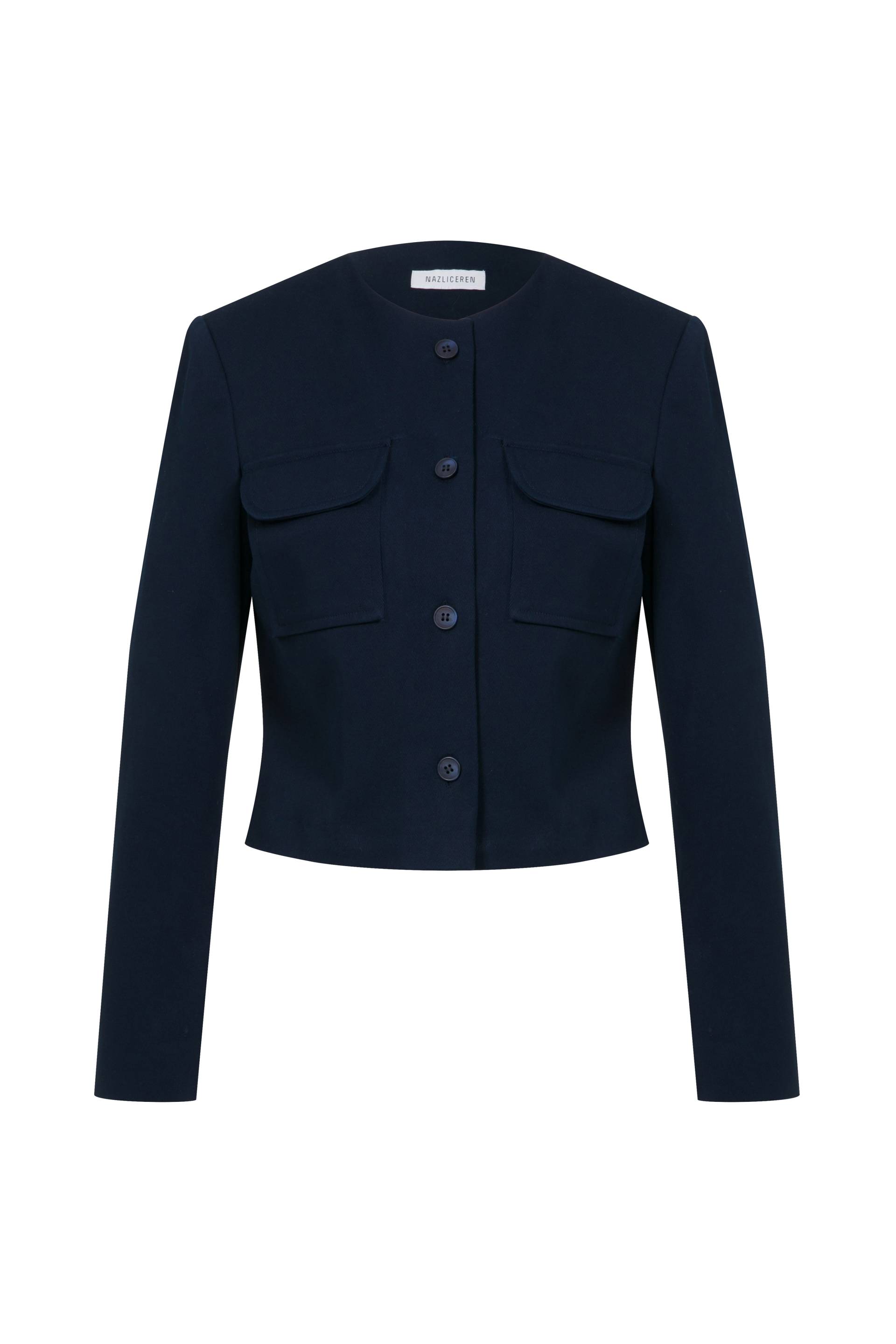 Irma Cotton Jacket in Deep Cobalt von Nazli Ceren