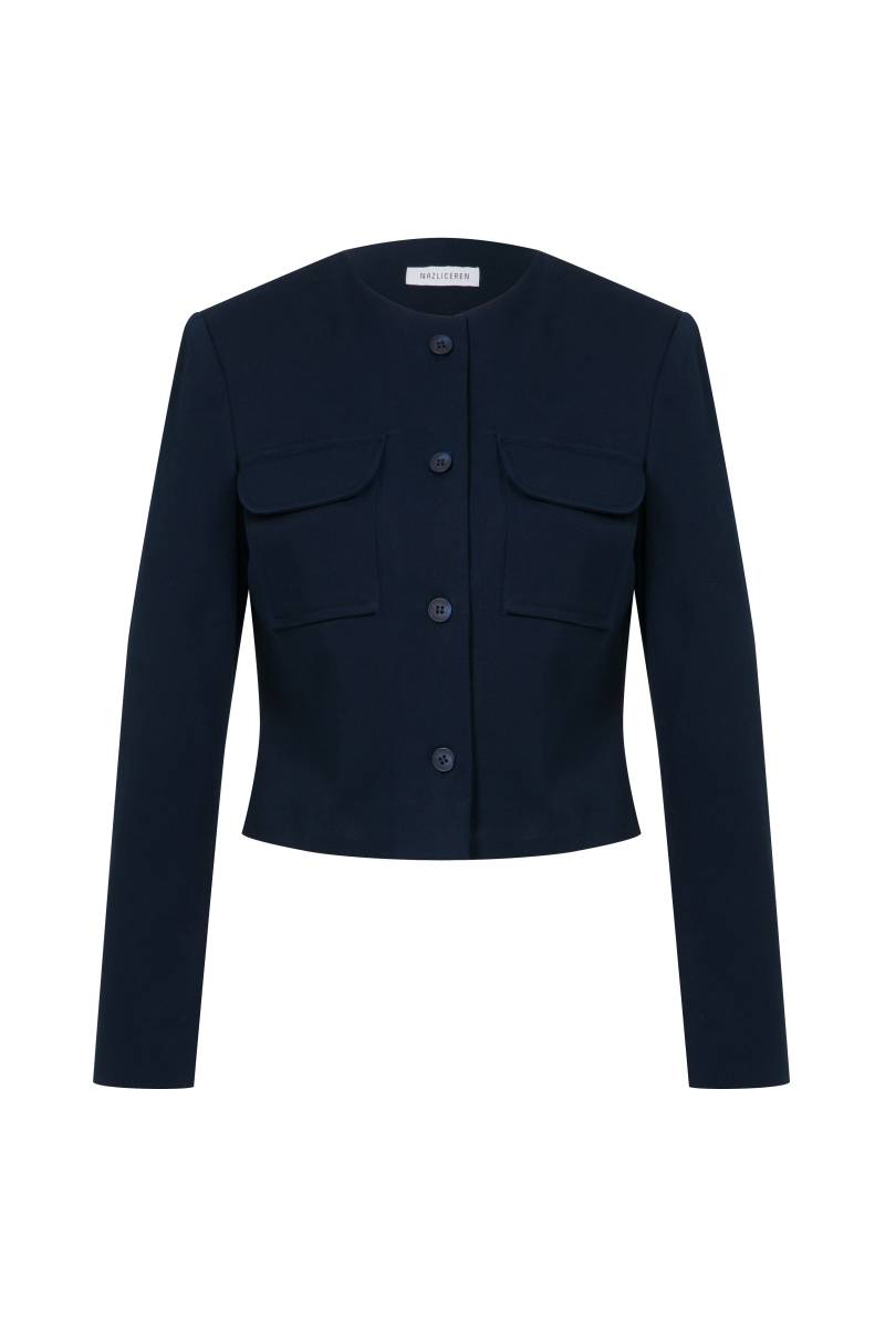 Irma Cotton Jacket in Deep Cobalt - Blue - M - Nazli Ceren - Jackets von Nazli Ceren