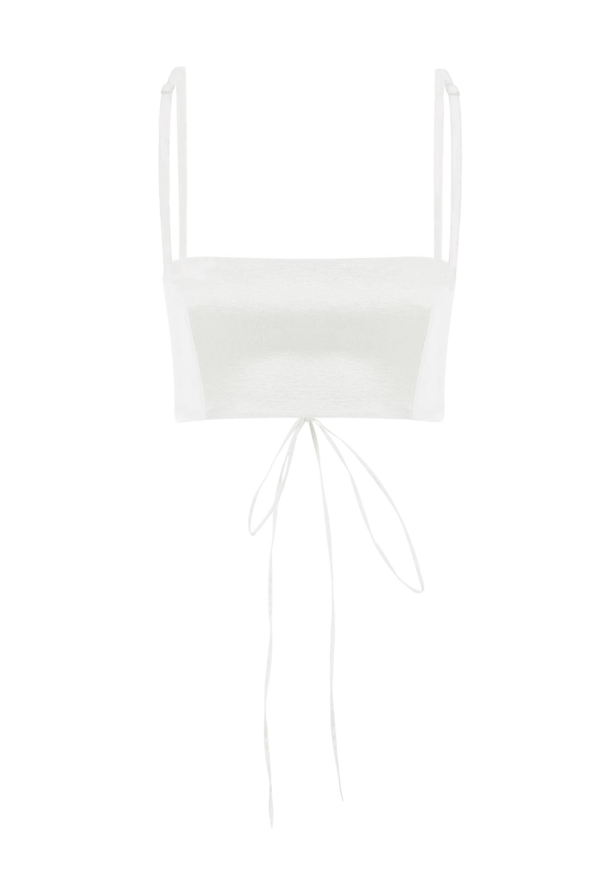 Lalia Crepe Top In Blanche - White - XS - Nazli Ceren - Crop tops von Nazli Ceren