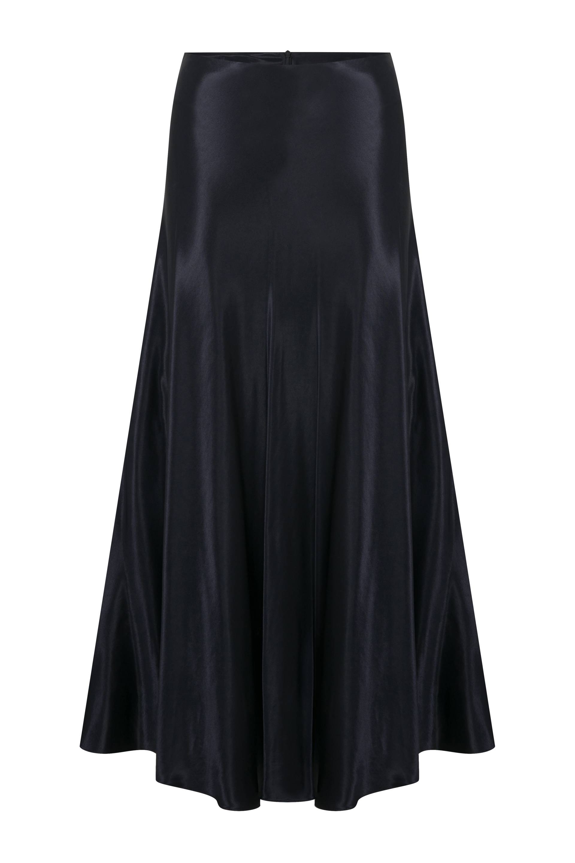 Lia Satin Maxi Skirt in Black von Nazli Ceren