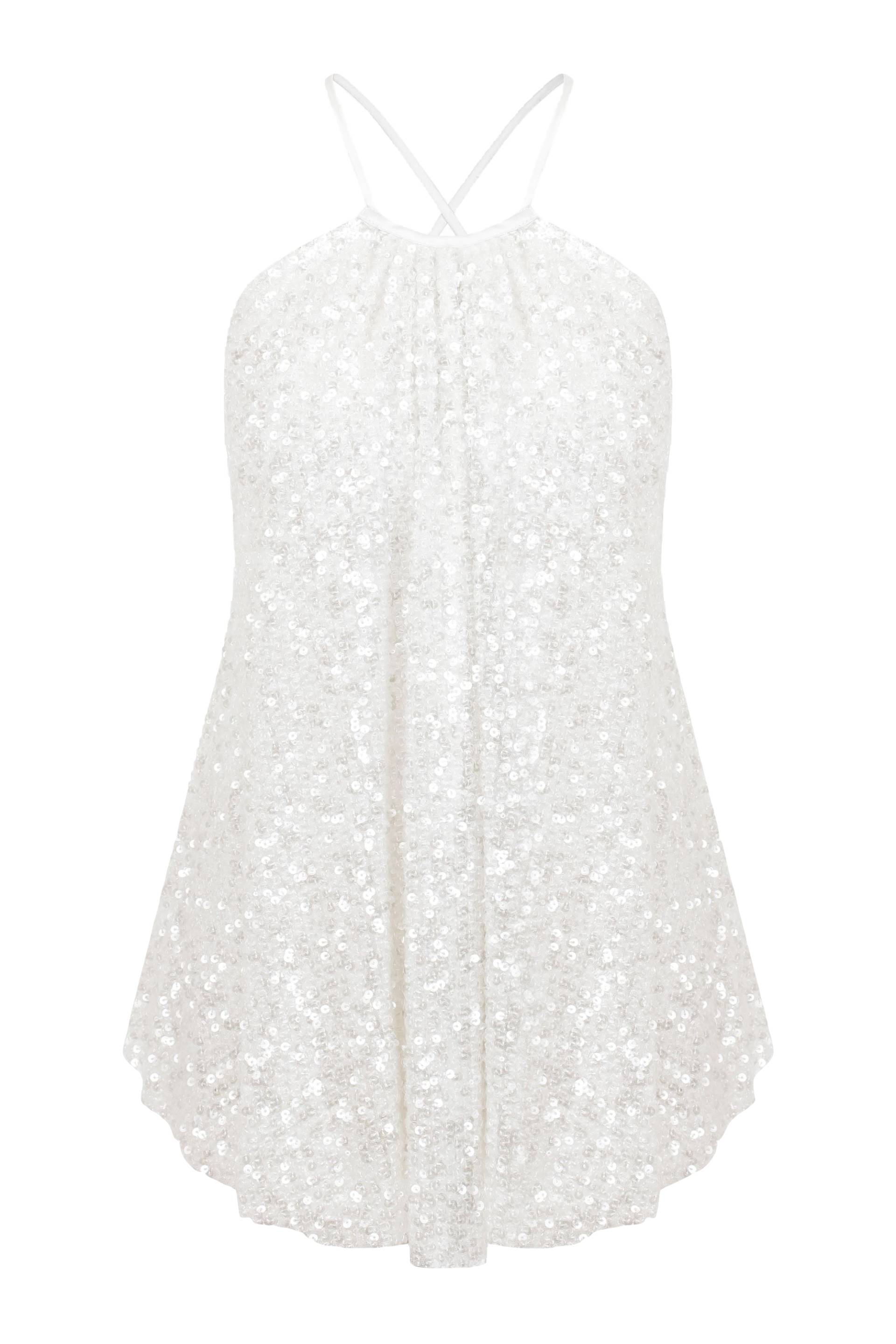 Lycee Sequin Top in Crysyal White von Nazli Ceren