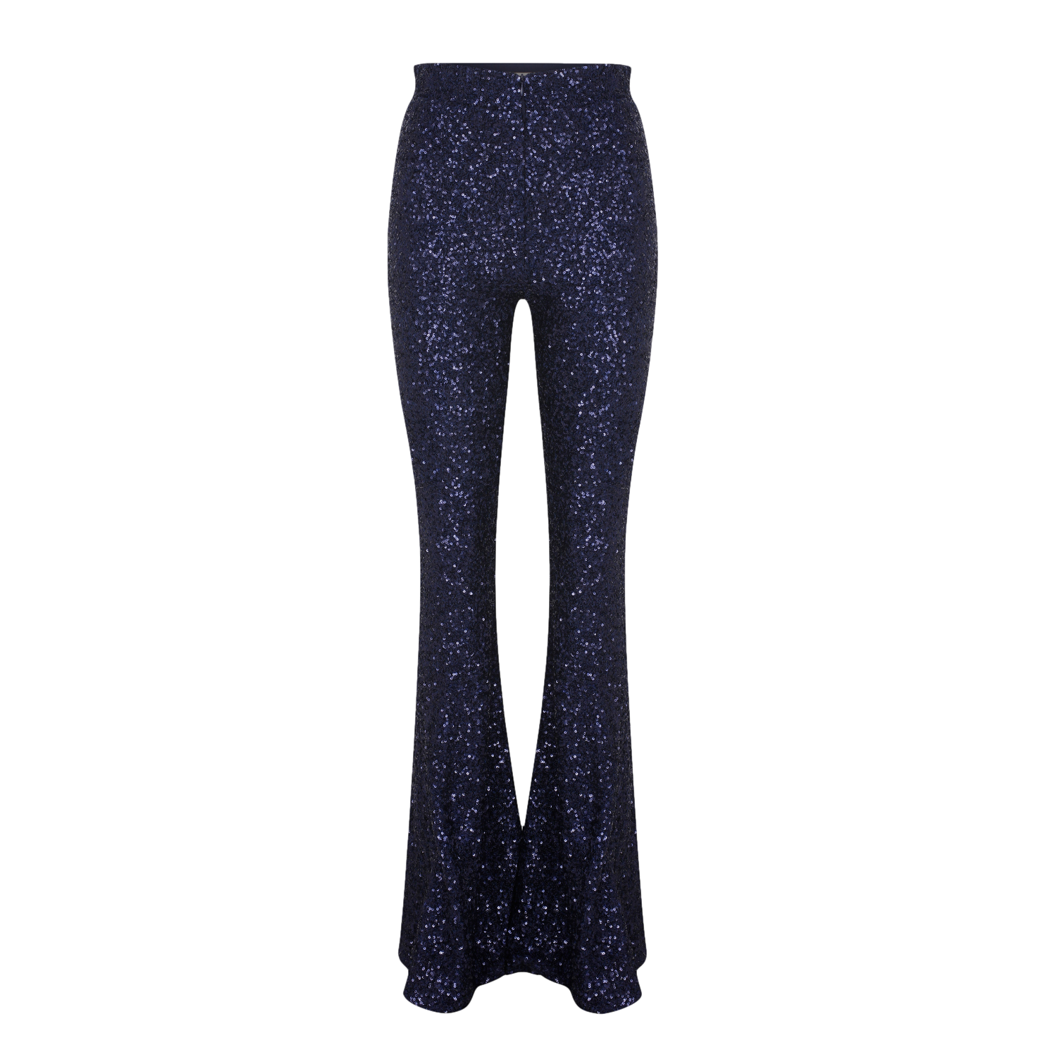 Maisy Sequin Flared Trousers in Midnight Blue von Nazli Ceren