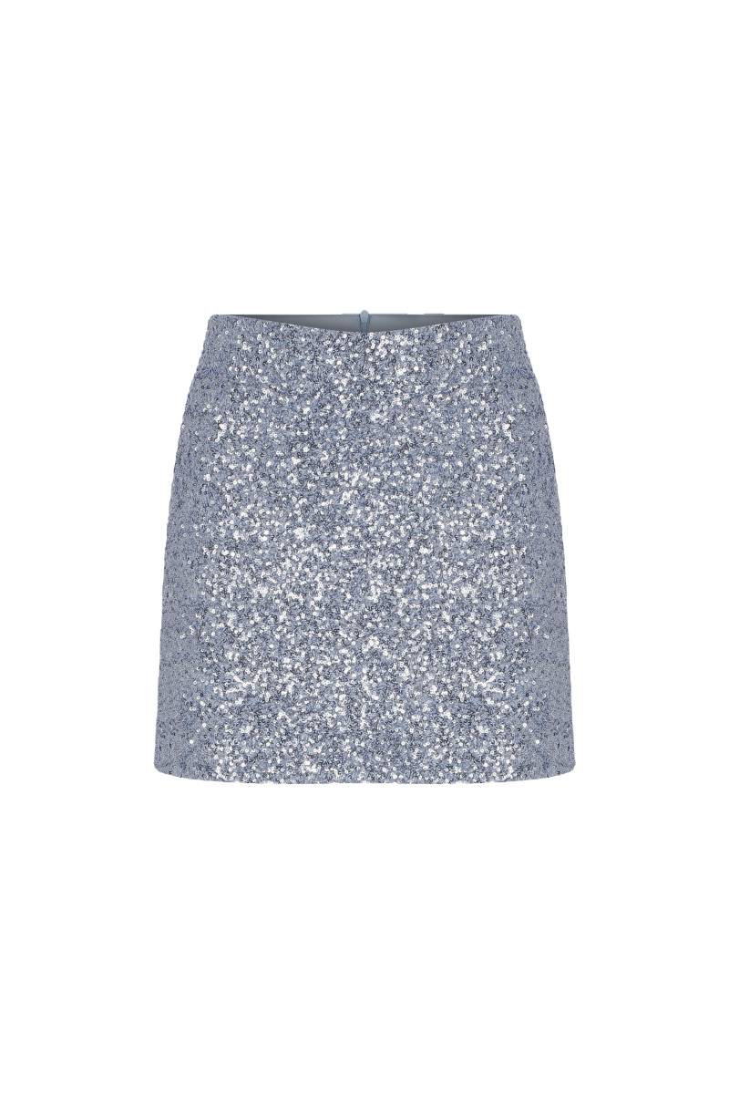 Marde A-Line Sequin Mini Skirt in Powder Blue von Nazli Ceren