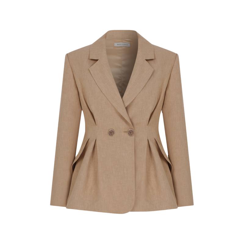 Marde Tailored Jacket in Almond Buff - Beige - L - Nazli Ceren - Blazers von Nazli Ceren