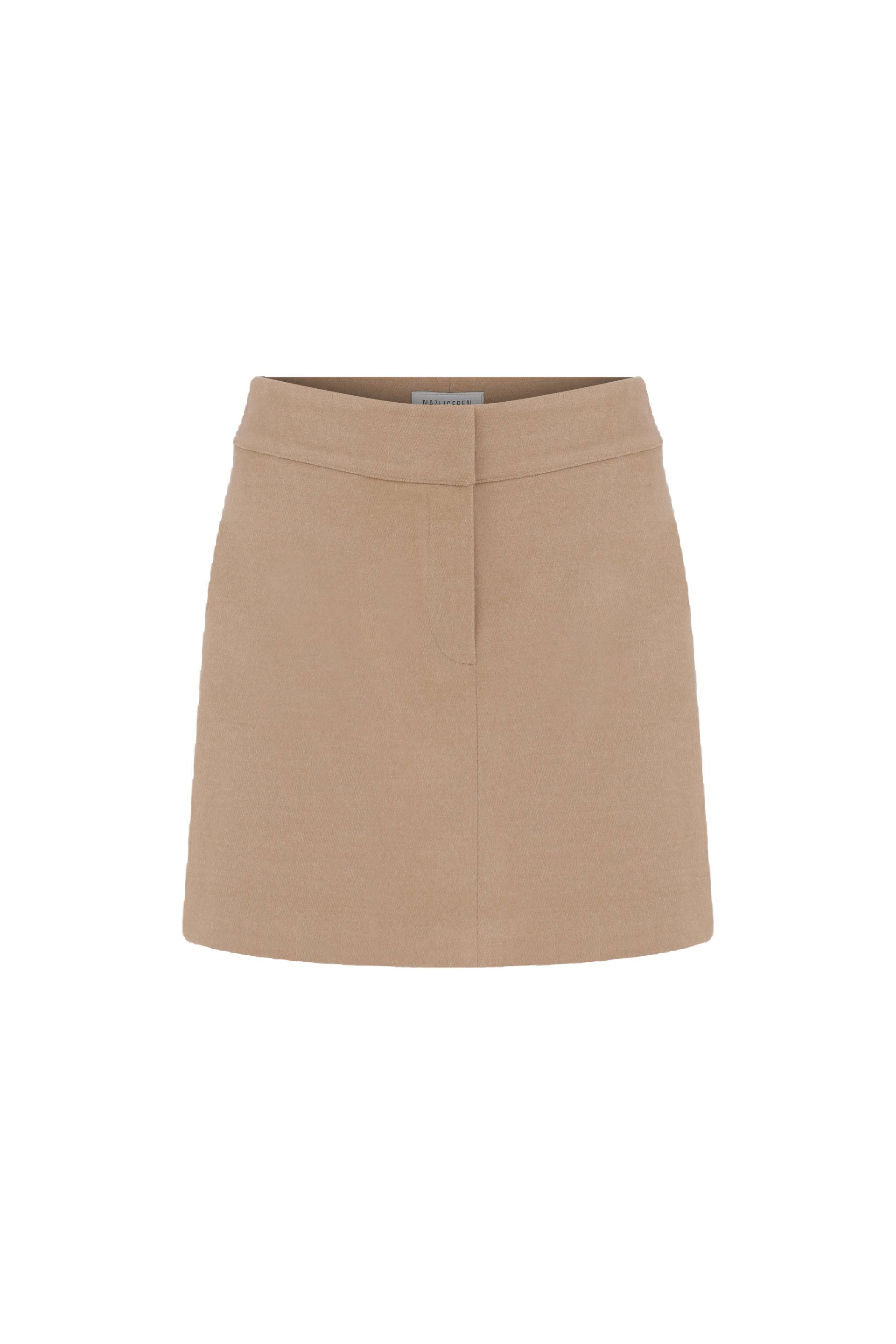 Marde Wool Mini Skirt in Beige von Nazli Ceren