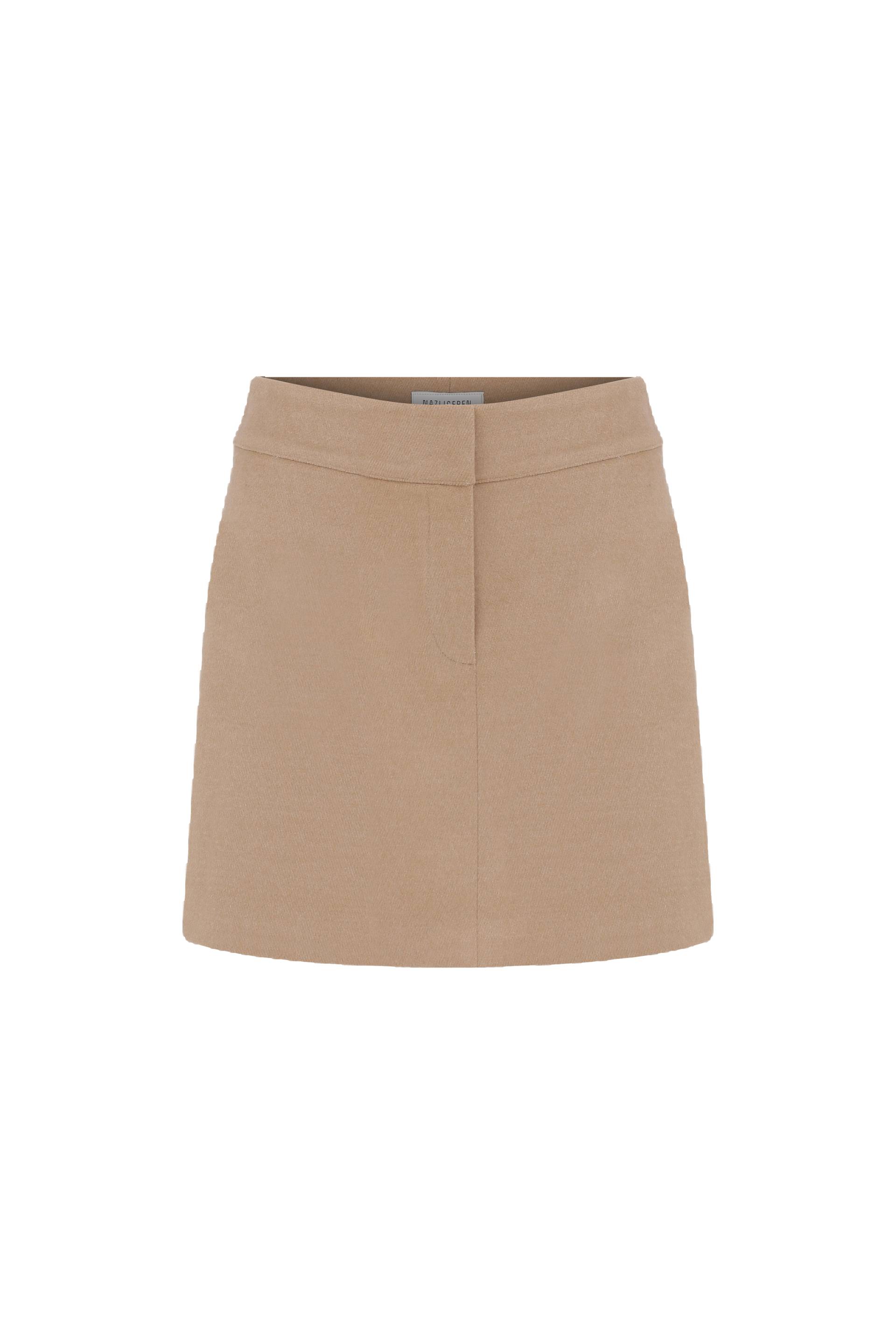 Nazli Ceren | Marde Wool Mini Skirt in Beige | Women's Beige Mini skirts Nazli Ceren | Marde Wool Mini Skirt in Beige | Women's Beige Mini skirts von Nazli Ceren