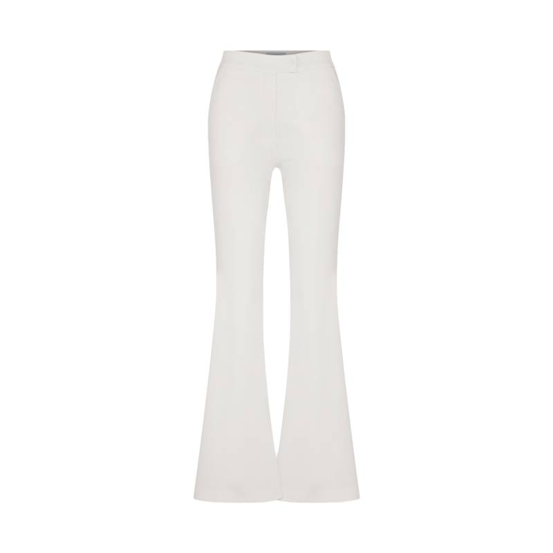 Nazli Ceren | Marylebone Crepe Flared Trousers in Vanilla Ice | Women's White Flared pants von Nazli Ceren
