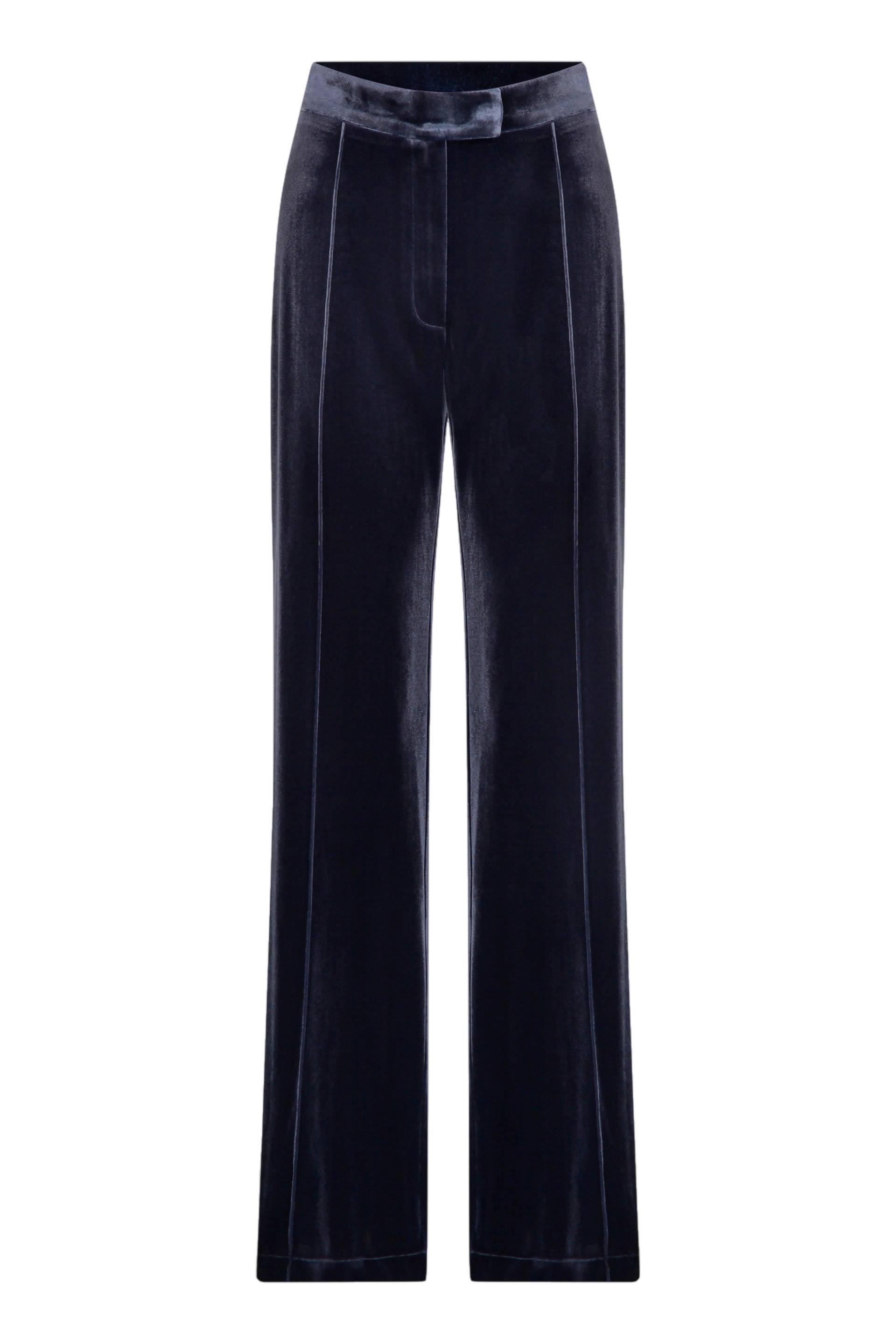 Melani Velvet Trousers in Dark Grey von Nazli Ceren