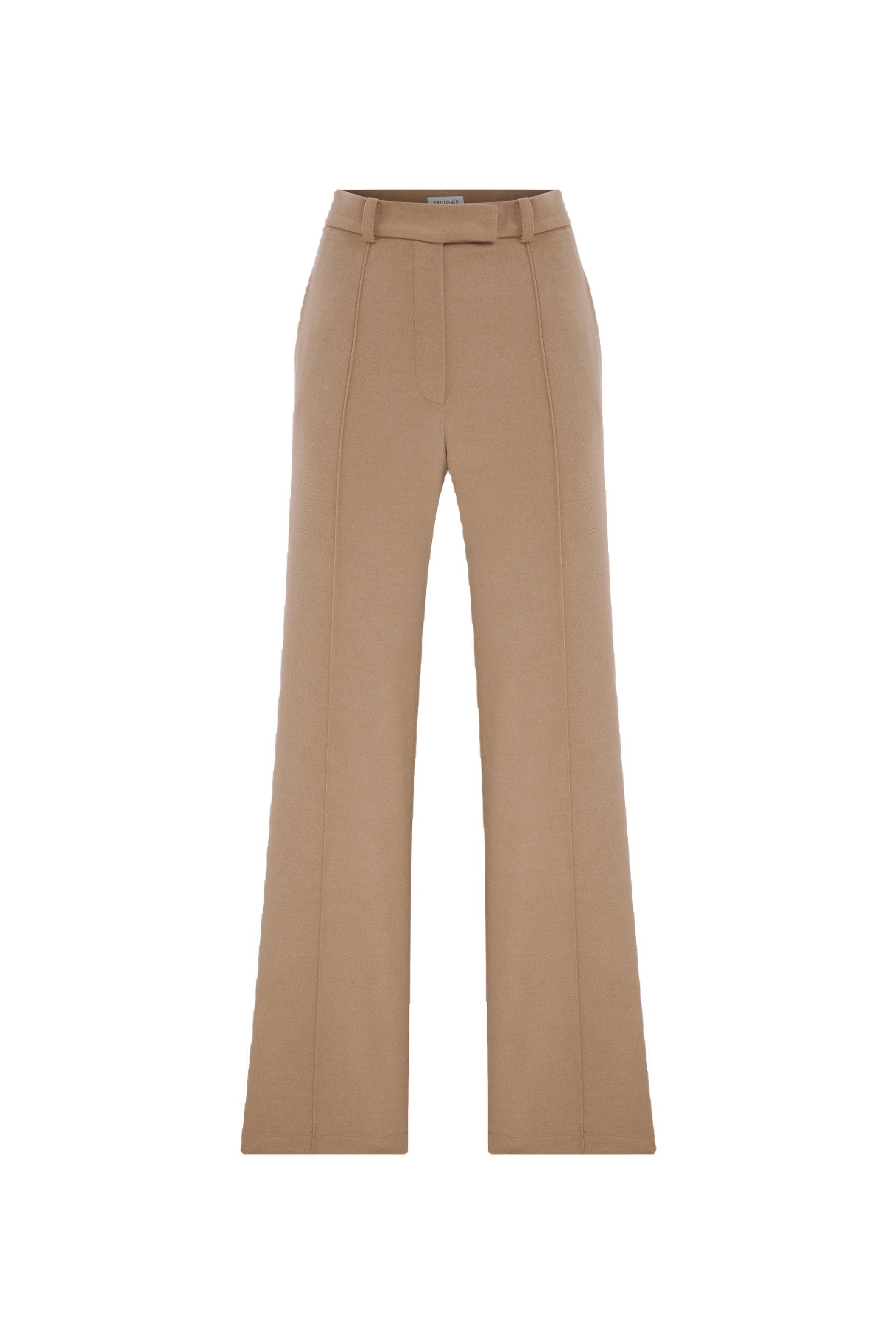 Millie Wool Trousers in Beige von Nazli Ceren