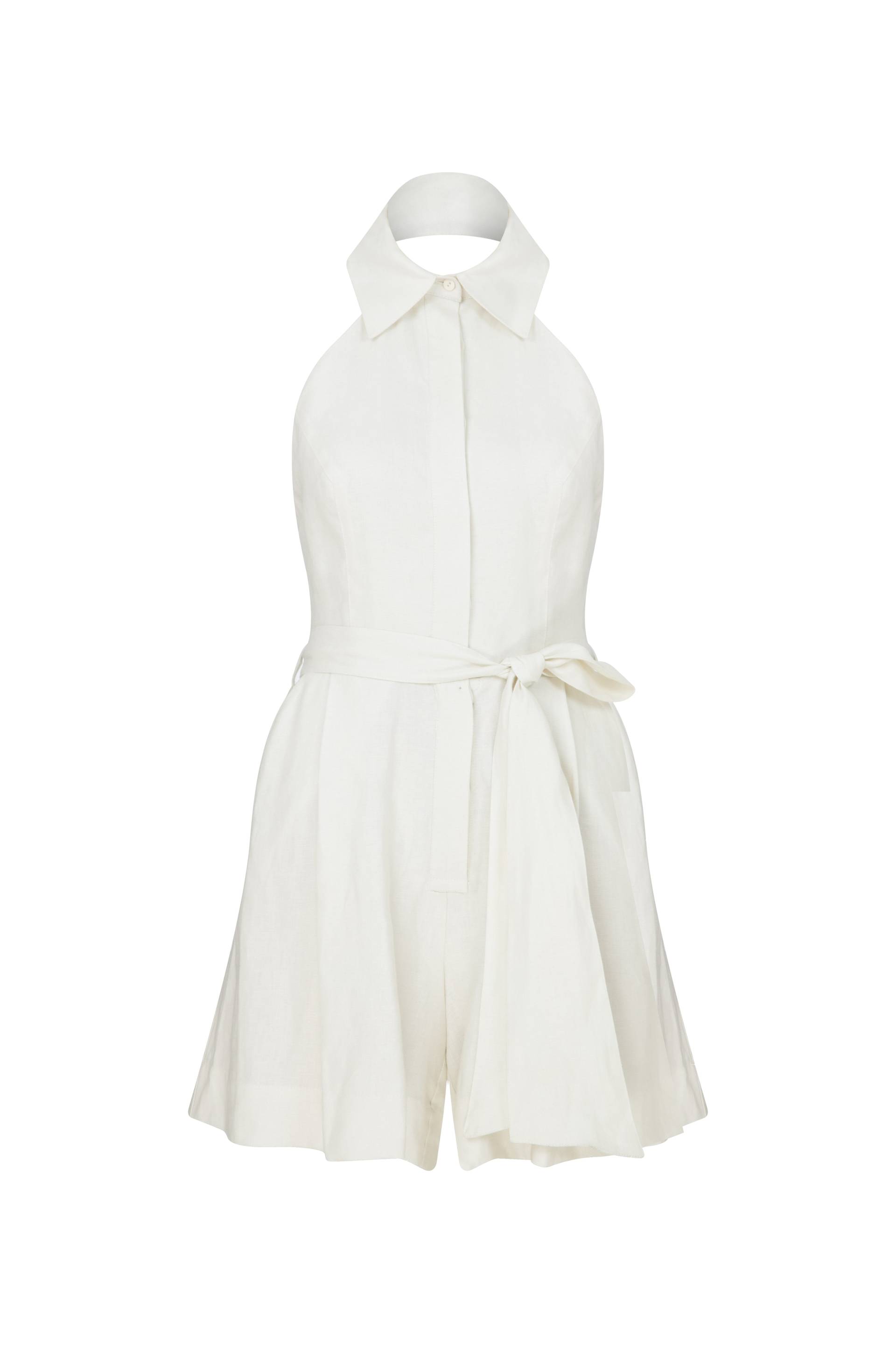 Mindy Linen Playsuit in White Sand von Nazli Ceren