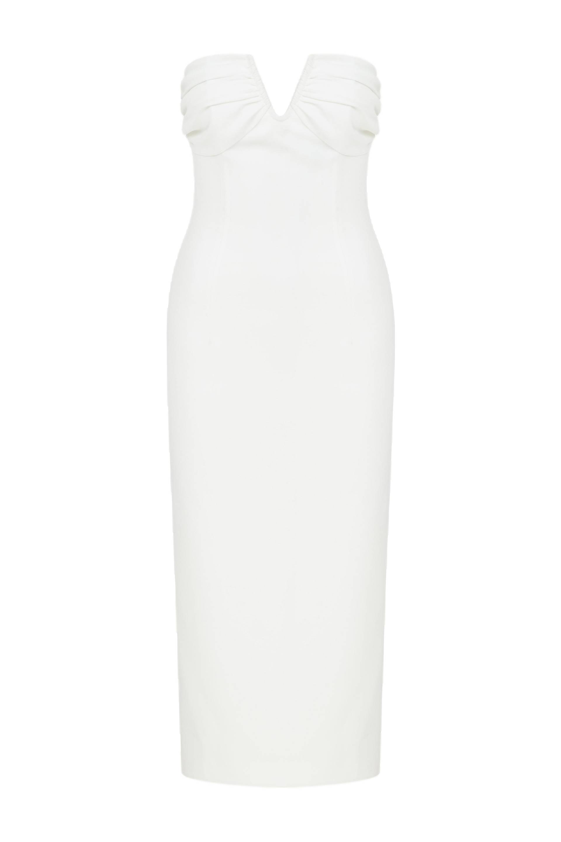 Miora Crepe Midi Dress in Vanilla Ice von Nazli Ceren