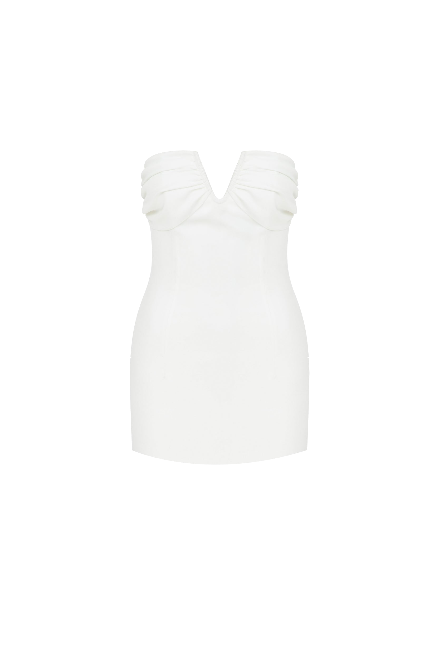 Miora Crepe Mini Dress in Vanilla Ice von Nazli Ceren