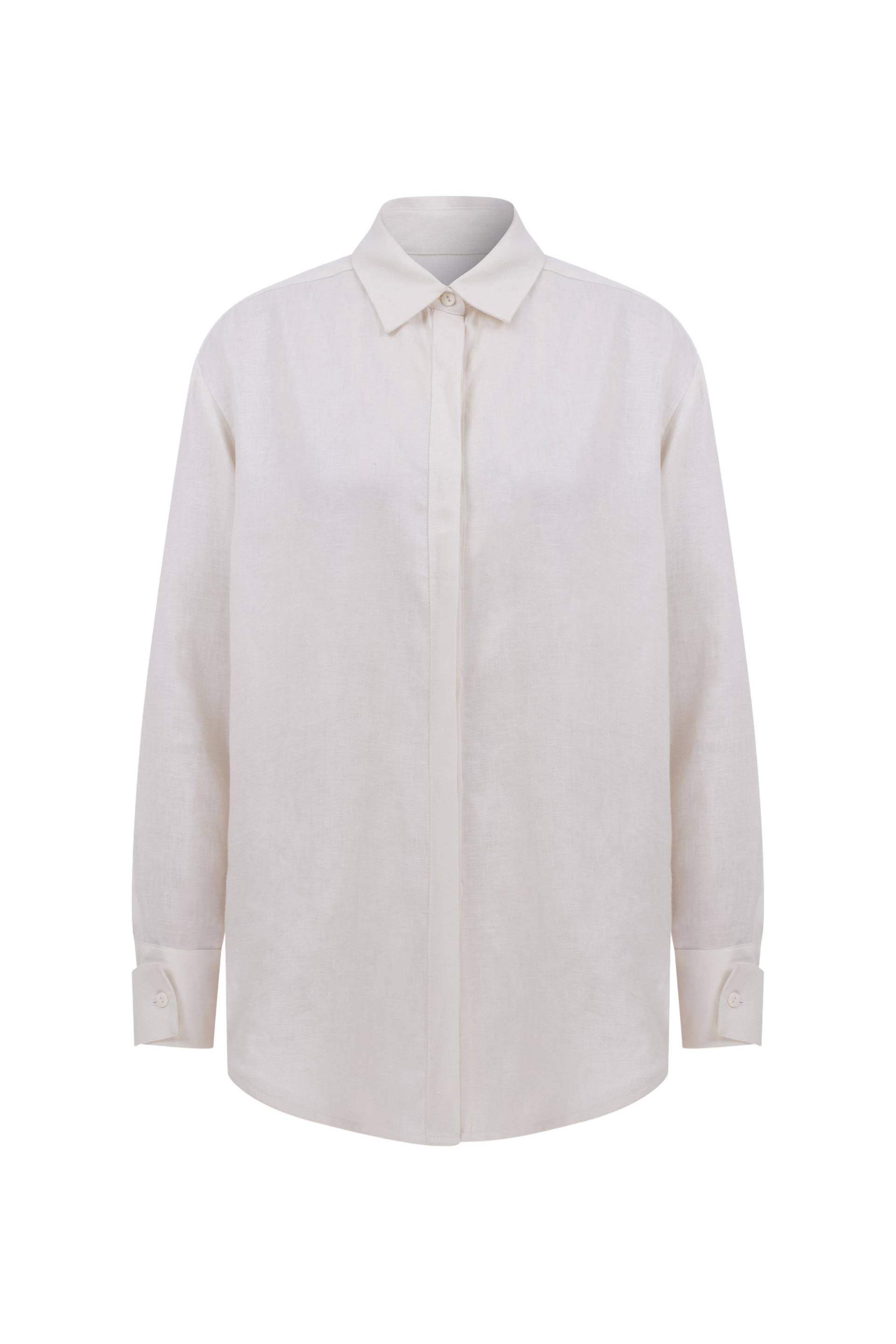 Ravenna Linen Shirt In White - White - S - Nazli Ceren - Shirts Ravenna Linen Shirt In White - White - S - Nazli Ceren - Shirts von Nazli Ceren