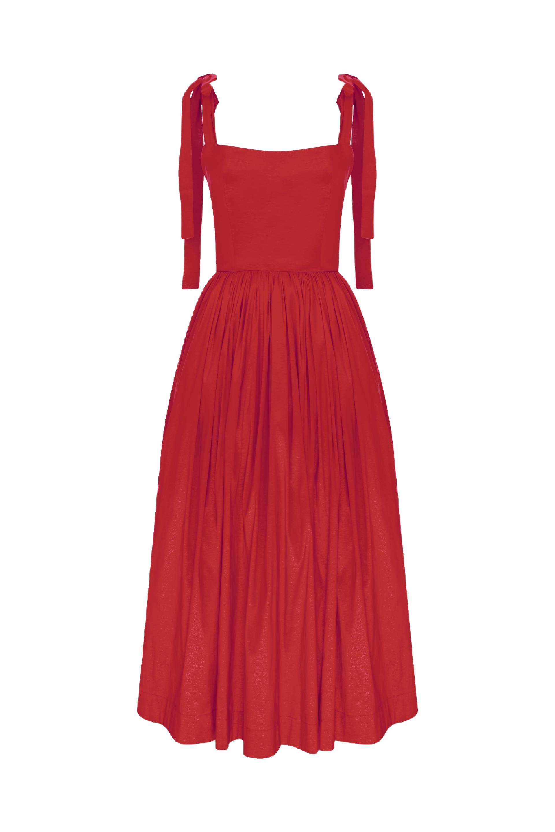 Sibby Midi Dress in Rouge von Nazli Ceren