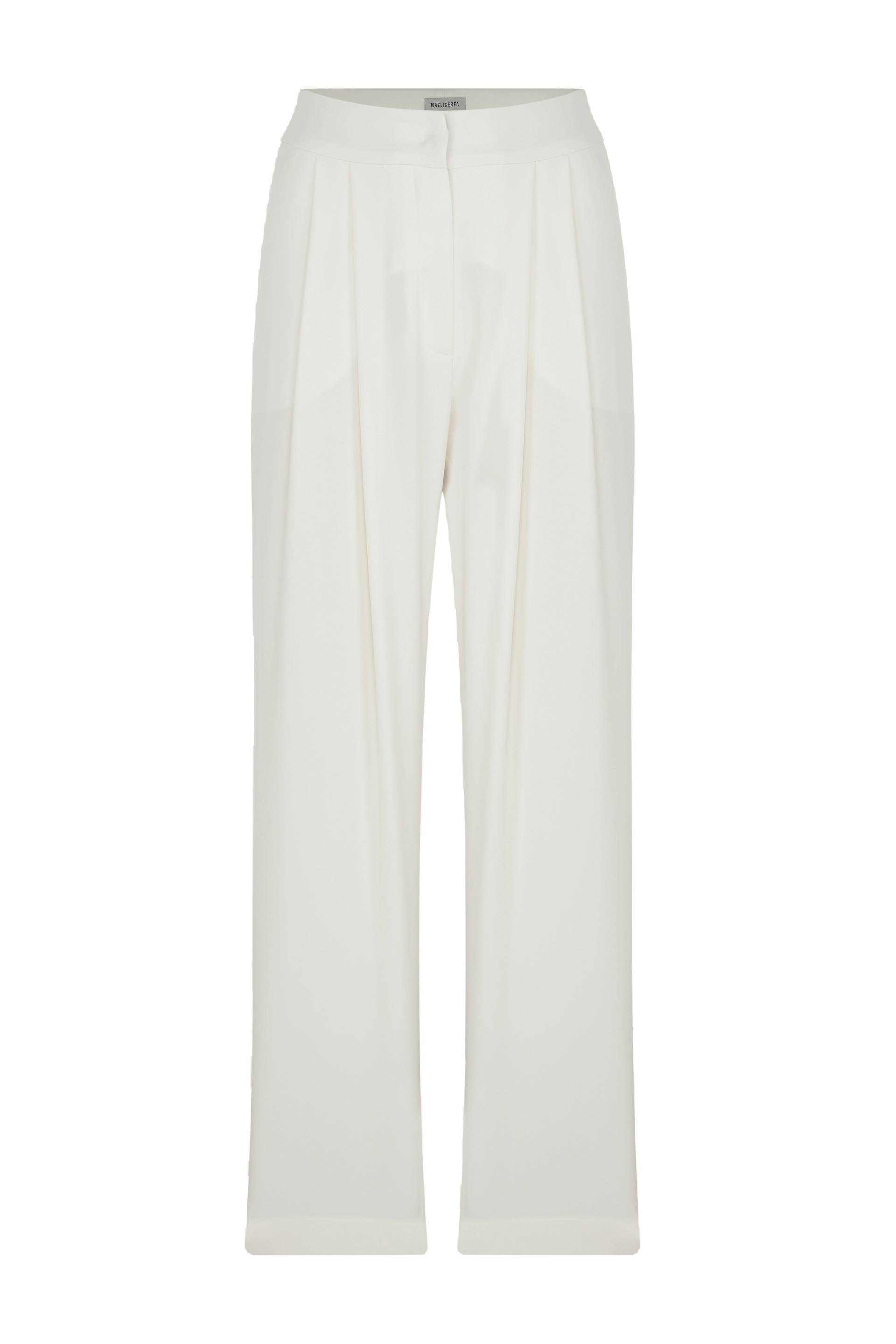 Tina Crepe Trousers in Blanche von Nazli Ceren