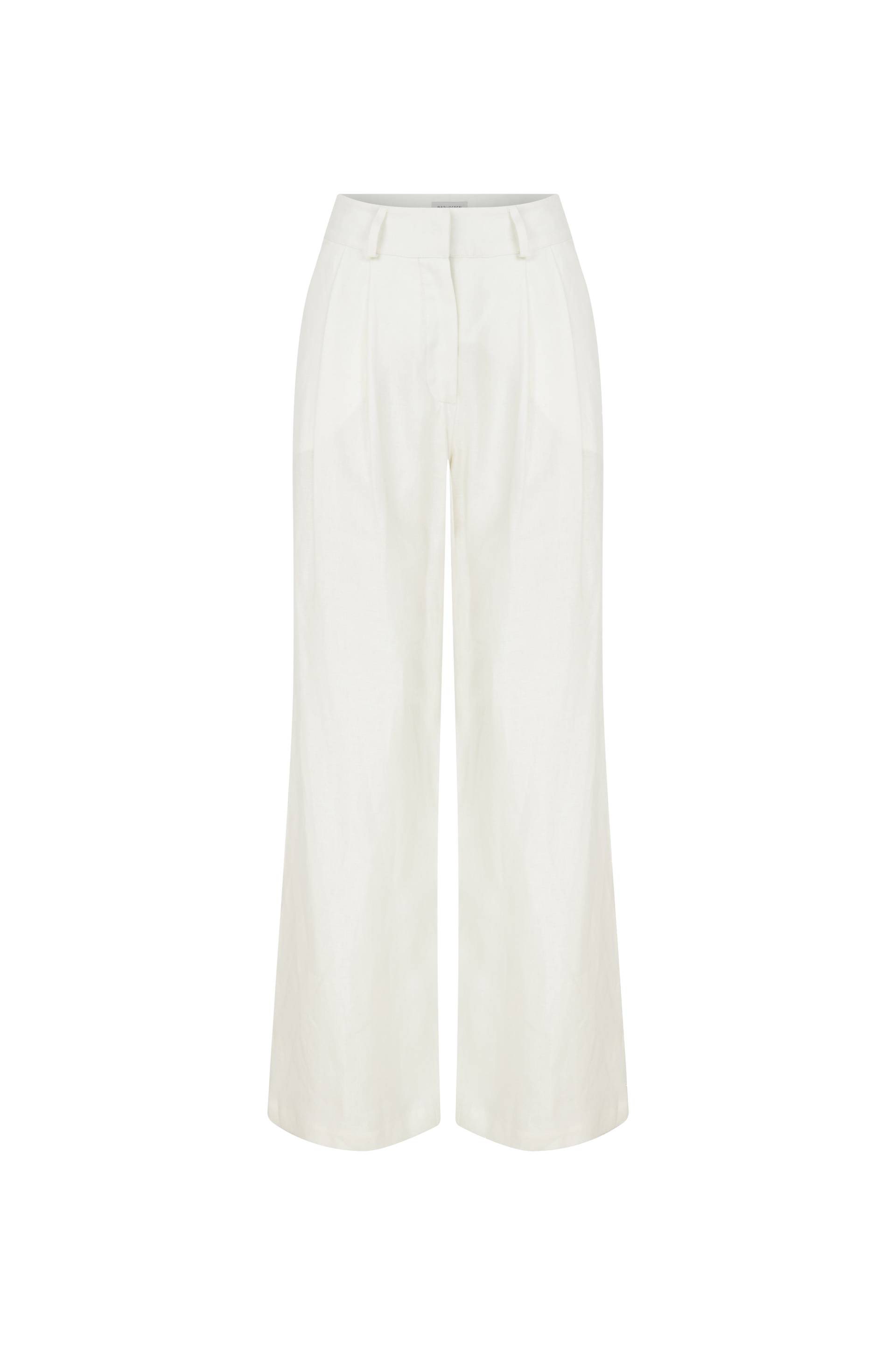 Tina Linen Trousers in White Sand - White - L - Nazli Ceren - High waisted pants Tina Linen Trousers in White Sand - White - L - Nazli Ceren - High waisted pants von Nazli Ceren