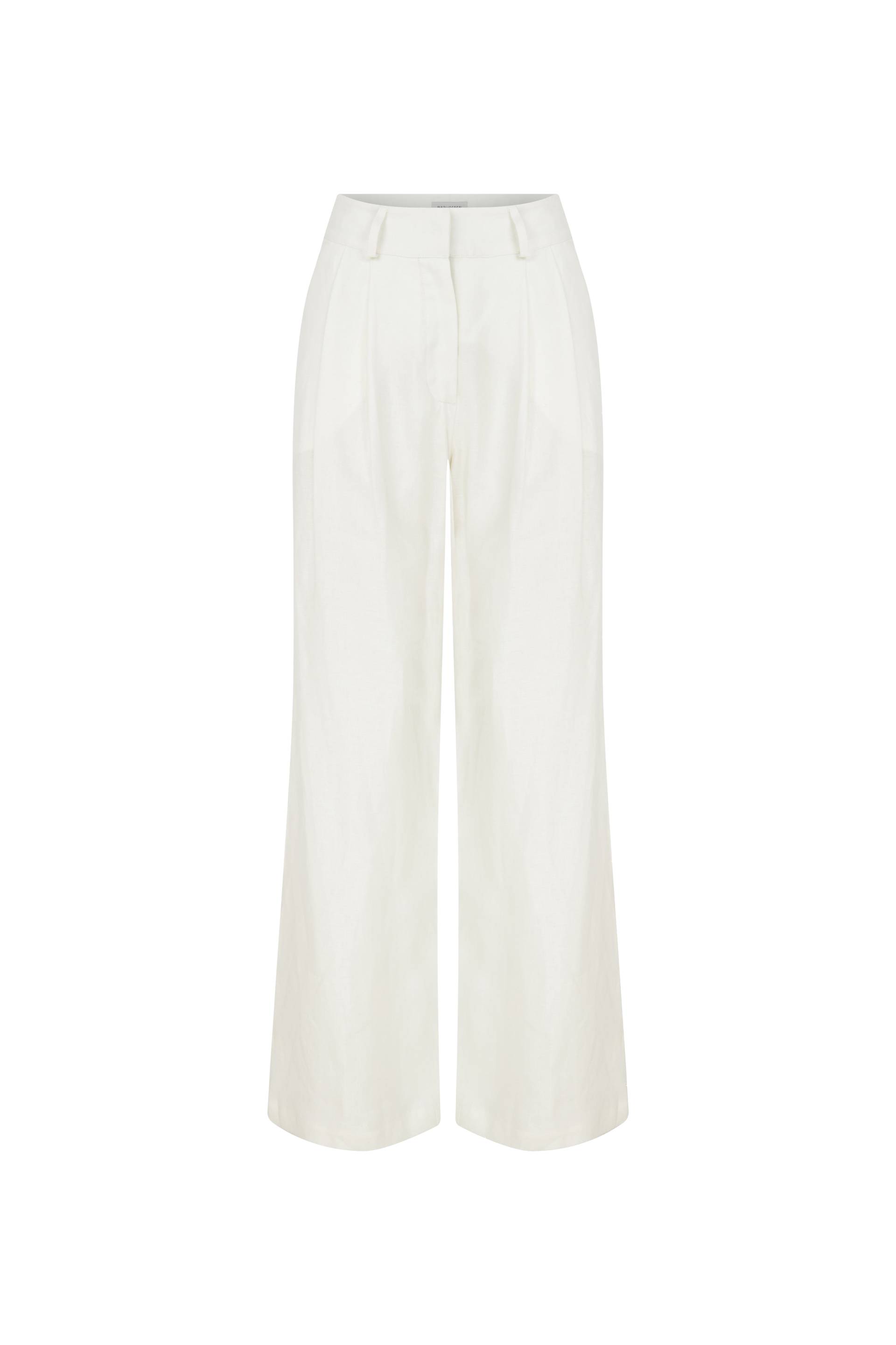 Tina Linen Trousers in White Sand von Nazli Ceren