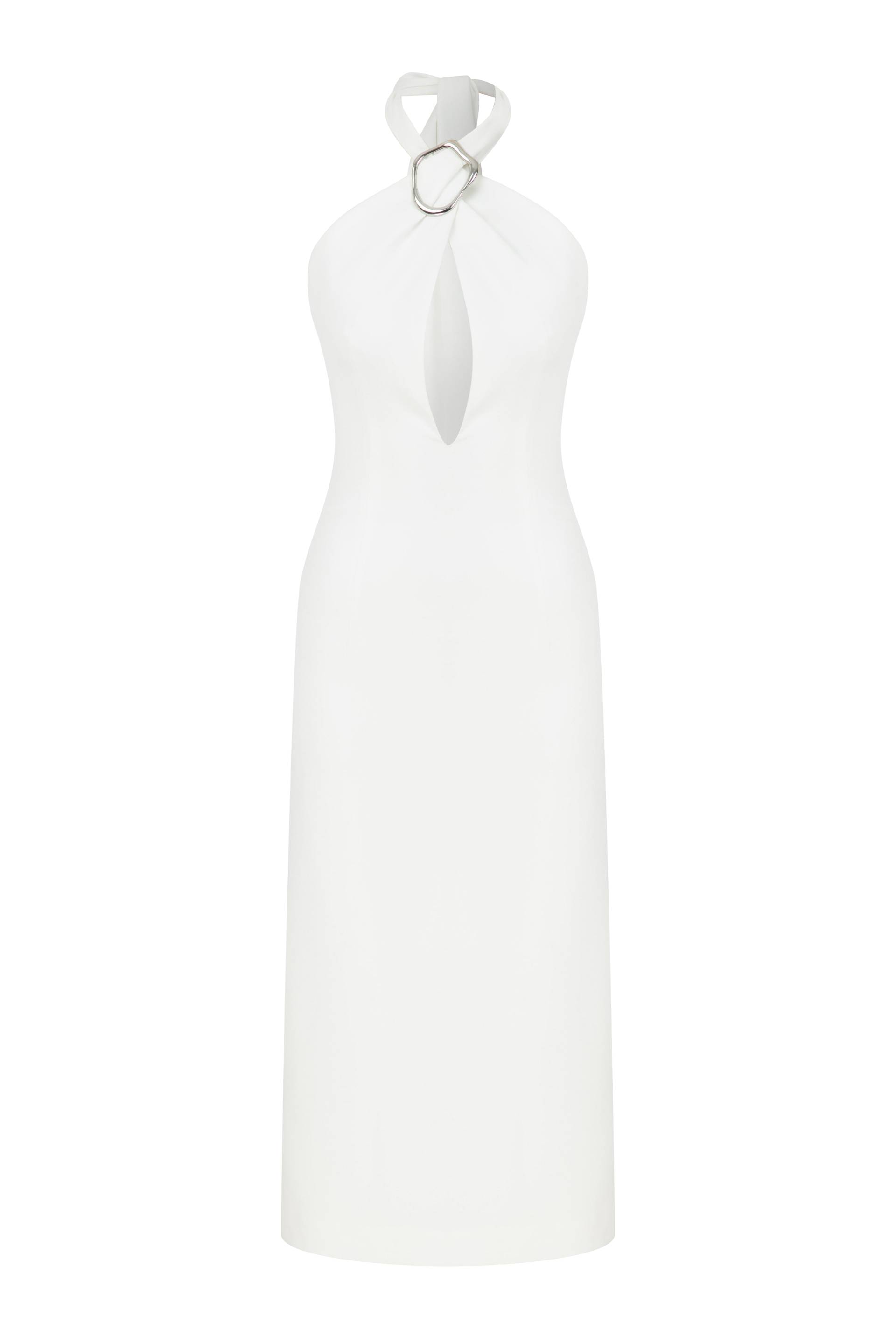 Viana Crepe Midi Dress in Vanilla Ice von Nazli Ceren