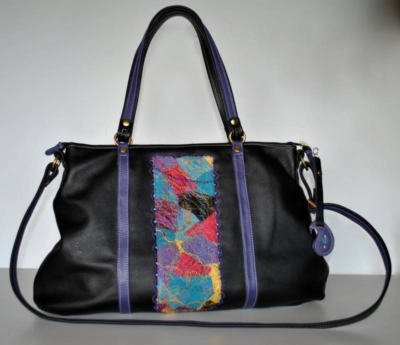 "Leder Handtasche Mit "Crazy Patchwork Panel" Keukenhof " von NazneensPursenality