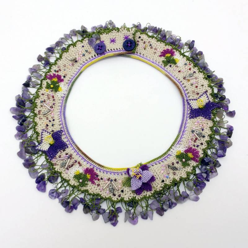 Nadelspitze Halskette - Amethyst Handgemachte Nc413 Nadelspitze Halskette - Amethyst Handgemachte Nc413 von NazoDesign