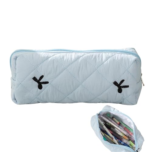 Nbbwwu Federmäppchen mit Fliege – Stifteetui für Studenten, Schreibtisch-Kosmetik-Organizer, Reißverschluss, Schreibwarenbehälter für Mittel- und Grundschule, blau, Refer to description, Uni von Nbbwwu