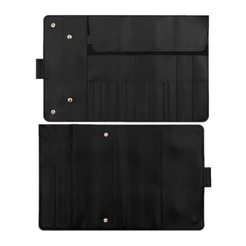 Nbbwwu Reise-Make-up-Pinselhalter, aufrollbarer Make-up-Pinselhalter,Reise-Make-up-Pinseltasche aus PU-Leder - PU-Leder, Faltbarer Make-up-Pinsel-Reise-Organizer für Damen, Toilettenartikel, Pinsel, von Nbbwwu
