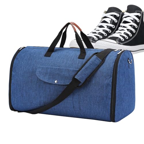 Kleidersack Duffle – Übernachtungstasche 2-in-1, wandelbare Anzug-Reisetasche für Herren – Handgepäcktasche mit Schultergurt, faltbare Seesack, marineblau, Refer to description, Unisex von Nbhuiakl