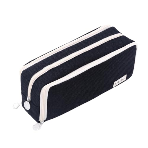 Nbhuiakl Federmäppchen, Stifteetui mit 3 Fächern, Stifttasche, Stifteaufbewahrungsetui mit Reißverschluss, Schreibwaren für Büros, Schulräume von Nbhuiakl