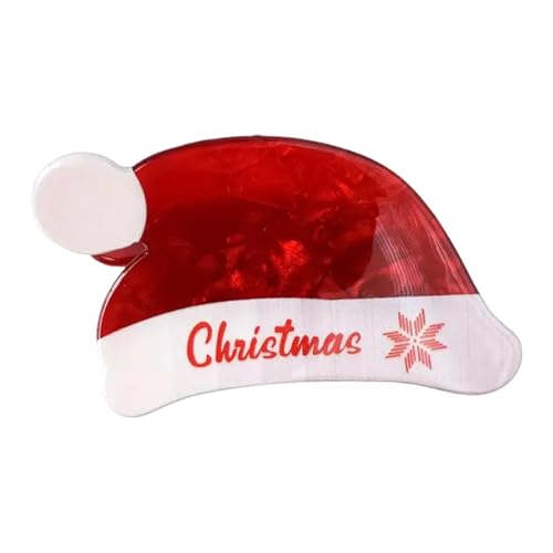 Niedliche Weihnachtsmützen-Krallenklammer,Weihnachtsmütze-Haarklammern - Haarklammern für Frauen in Cartoon-Hutform für Weihnachten - Dünne, dicke Haare, saisonale, modische Kieferklammern, rutschfest von Nbhuiakl